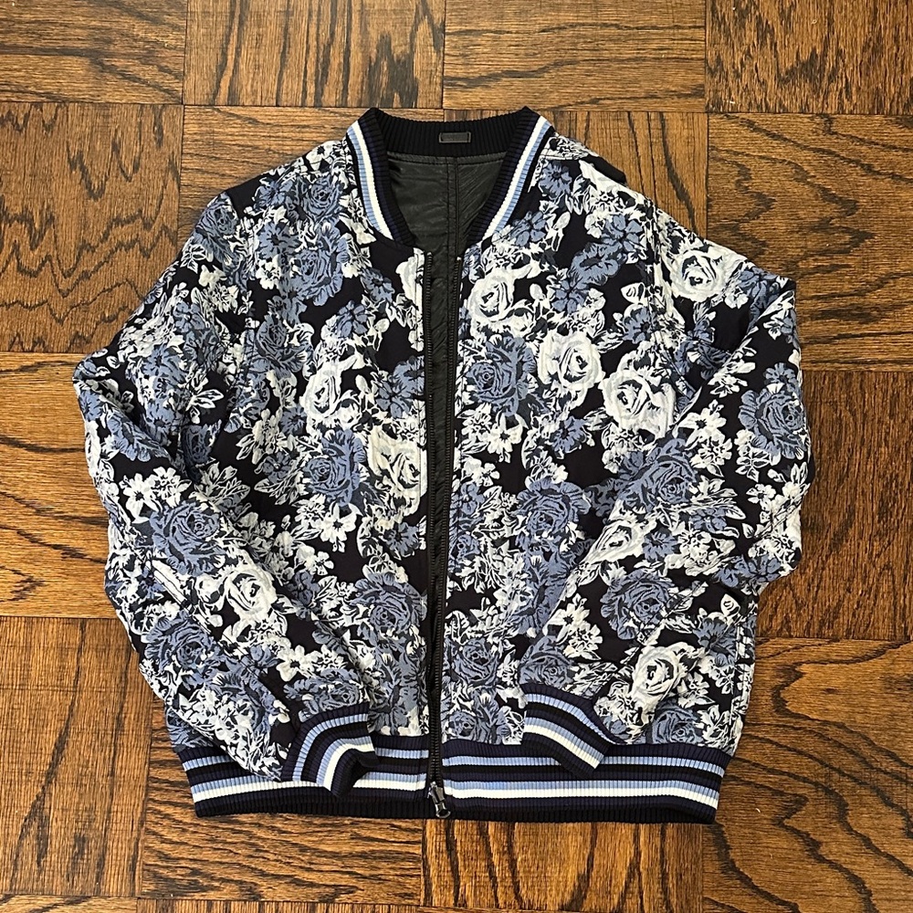 BlankNYC reversible bomber jacket floral bomber jacket - leather bomber jacket